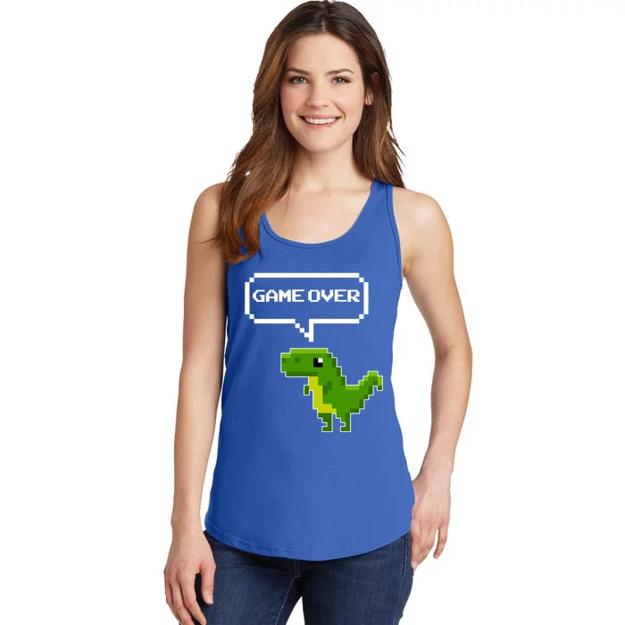 Game Over Gift Funny T Rex Dinosaur Vintage Retro Gaming Gift Ladies Essential Tank