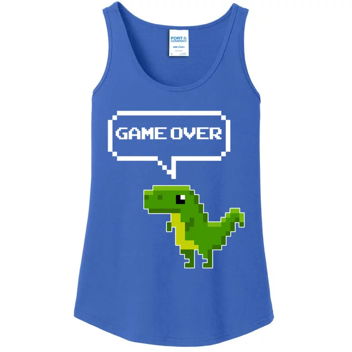 Game Over Gift Funny T Rex Dinosaur Vintage Retro Gaming Gift Ladies Essential Tank