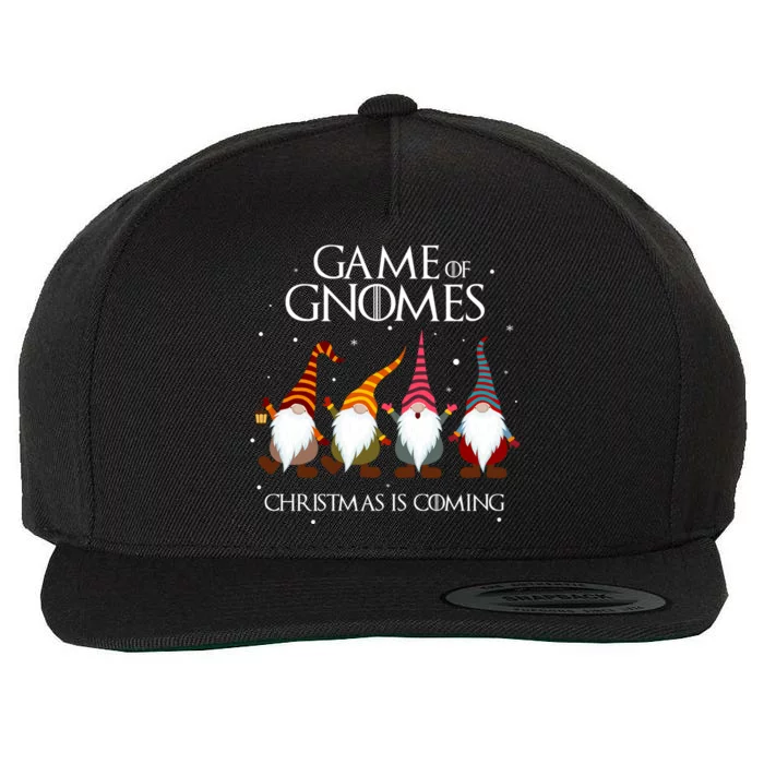 Game Of Gnomes Christmas Is Coming Funny Three Gnomes Xmas Gift Wool Snapback Cap