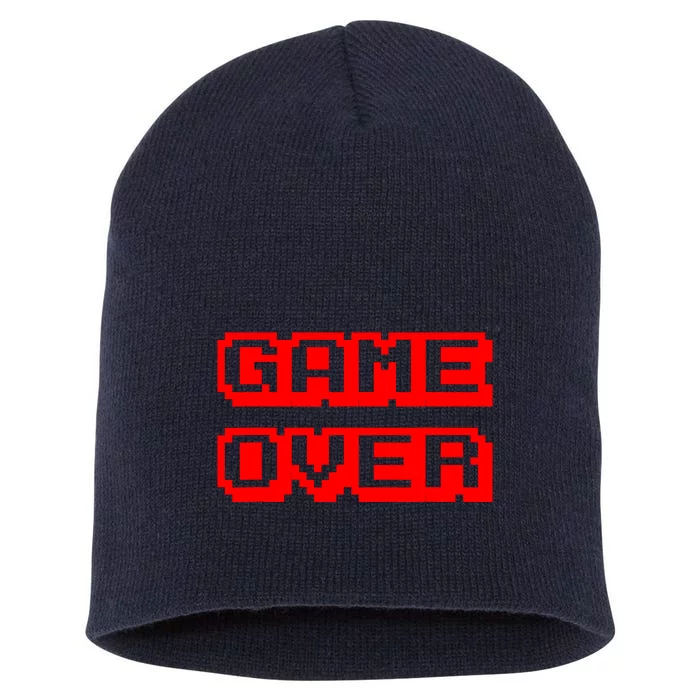 Game Over Gamer Videogamer Arcade Retro Vintage Fun Short Acrylic Beanie