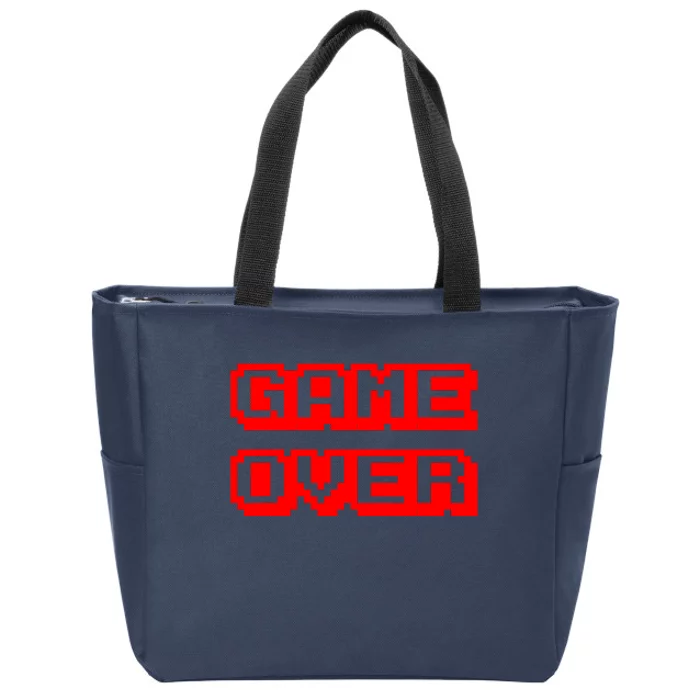 Game Over Gamer Videogamer Arcade Retro Vintage Fun Zip Tote Bag