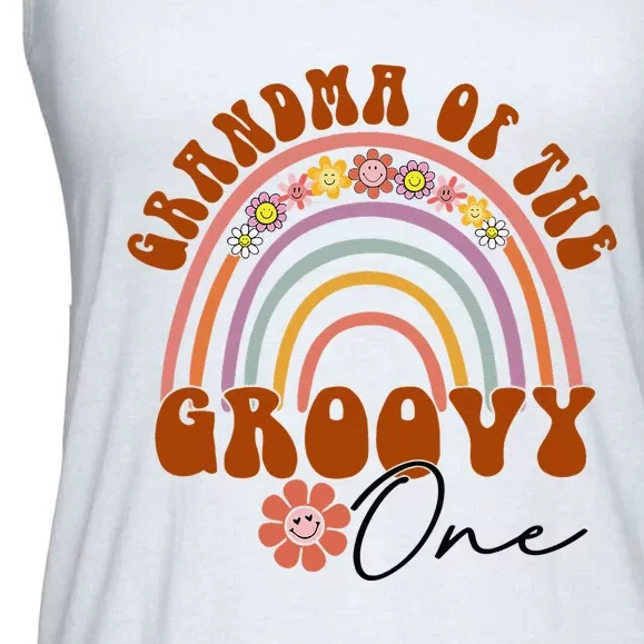 Grandma of Groovy one Matching Family 1st Birthday Party Ladies Essential Flowy Tank