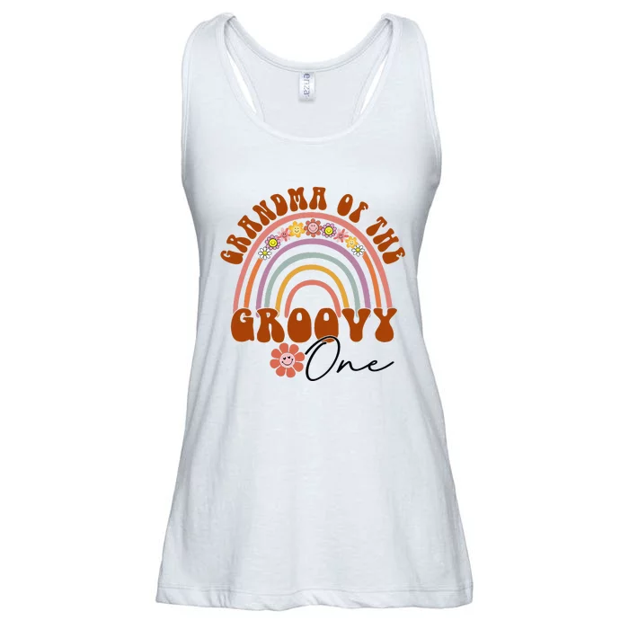 Grandma of Groovy one Matching Family 1st Birthday Party Ladies Essential Flowy Tank