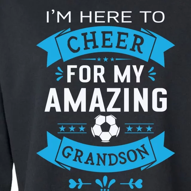 Grandma Or Grandpa Proud Soccer Cropped Pullover Crew