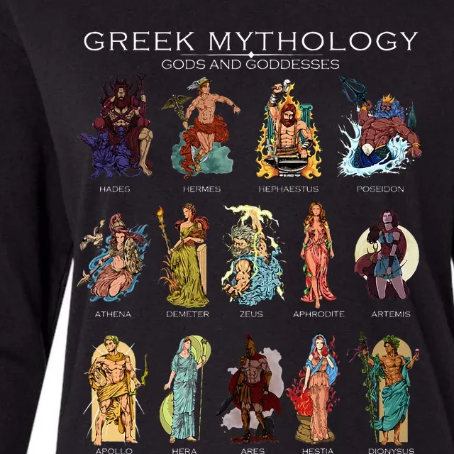 Gods of Greek mythology Womens Cotton Relaxed Long Sleeve T-Shirt