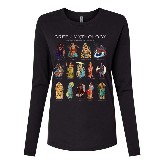 Gods of Greek mythology Womens Cotton Relaxed Long Sleeve T-Shirt