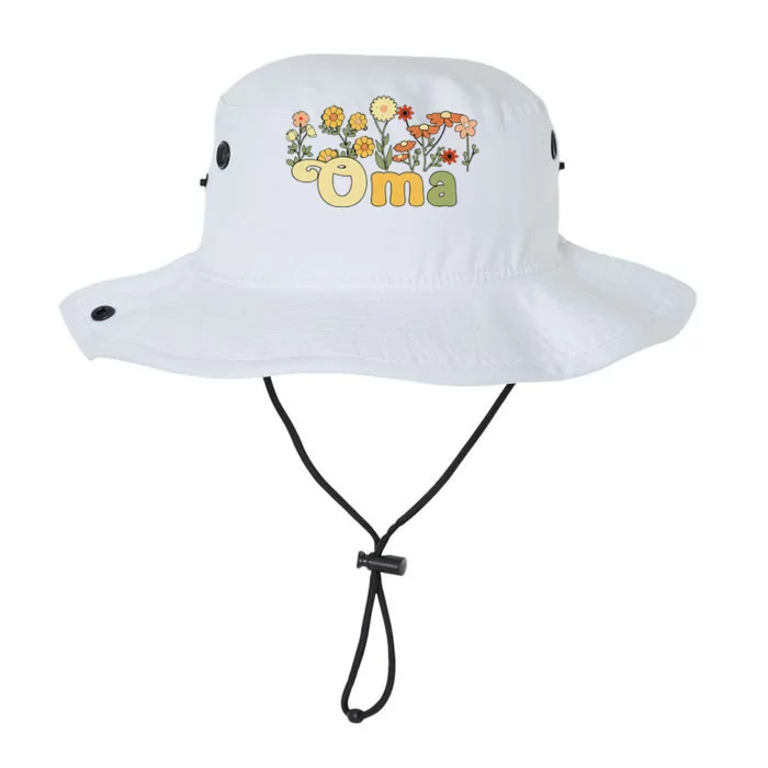 Groovy Oma Grandmother Flowers Oma Grandma Legacy Cool Fit Booney Bucket Hat