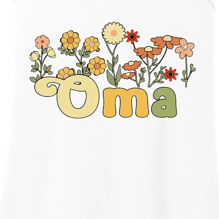 Groovy Oma Grandmother Flowers Oma Grandma Ladies Essential Tank