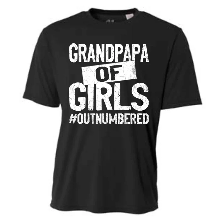 Grandpa Of Girls Outnumbered Funny Fathers Day Cooling Performance Crew T-Shirt