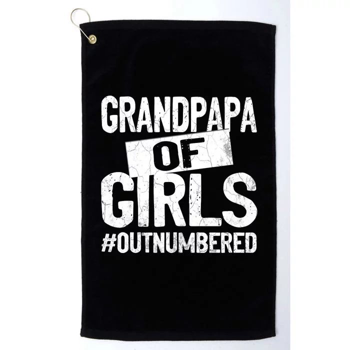 Grandpa Of Girls Outnumbered Funny Fathers Day Platinum Collection Golf Towel