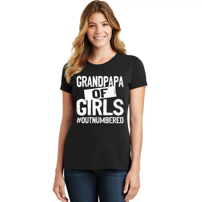 Grandpa Of Girls Outnumbered Funny Fathers Day Women's T-Shirt