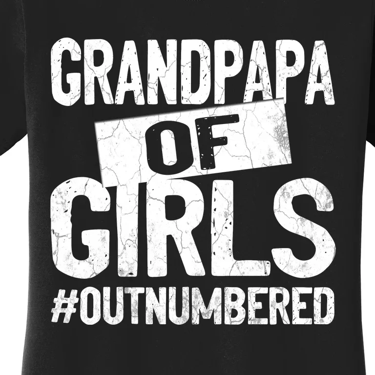 Grandpa Of Girls Outnumbered Funny Fathers Day Women's T-Shirt