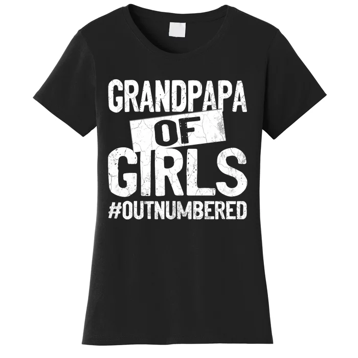 Grandpa Of Girls Outnumbered Funny Fathers Day Women's T-Shirt