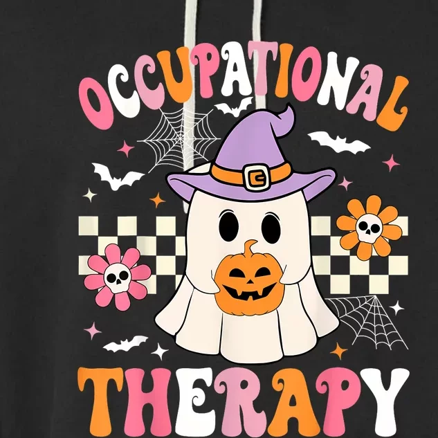 Groovy Ot Halloween Occupational Therapy Halloween Ot Ghost Garment-Dyed Fleece Hoodie