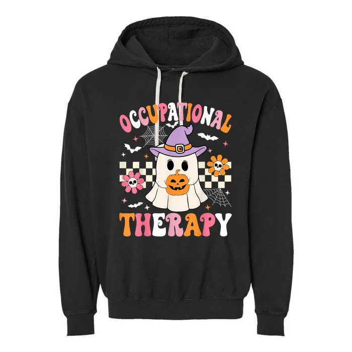 Groovy Ot Halloween Occupational Therapy Halloween Ot Ghost Garment-Dyed Fleece Hoodie