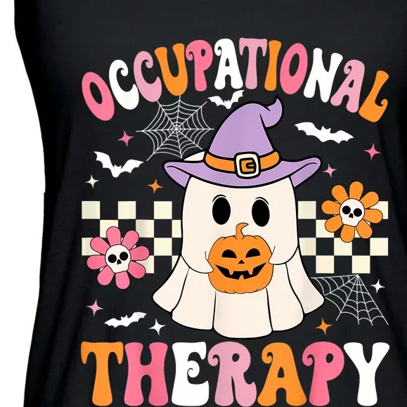 Groovy Ot Halloween Occupational Therapy Halloween Ot Ghost Ladies Essential Flowy Tank