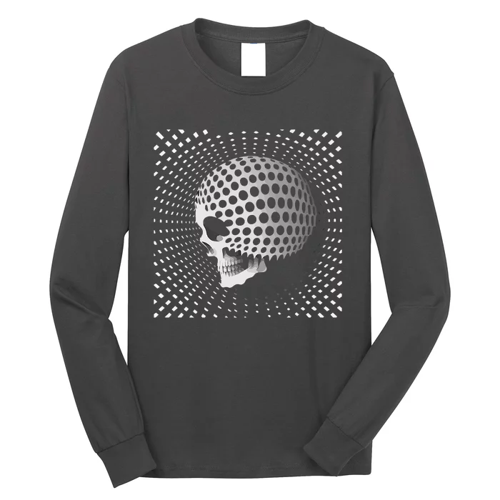 Graphic Optical Illusion Skull Long Sleeve Shirt