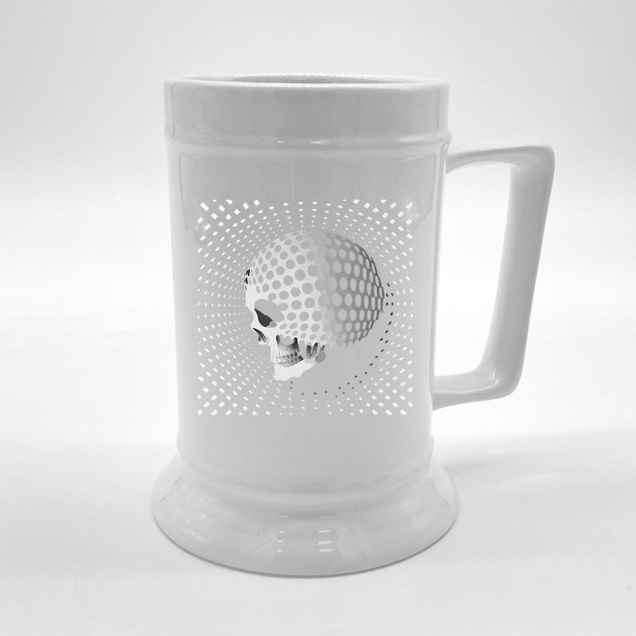 Graphic Optical Illusion Skull Front & Back Beer Stein