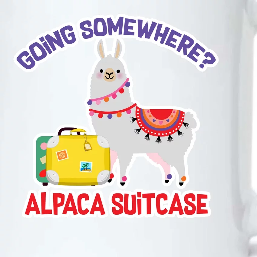 Going Somewhere Alpaca Suitcase Black Color Changing Mug