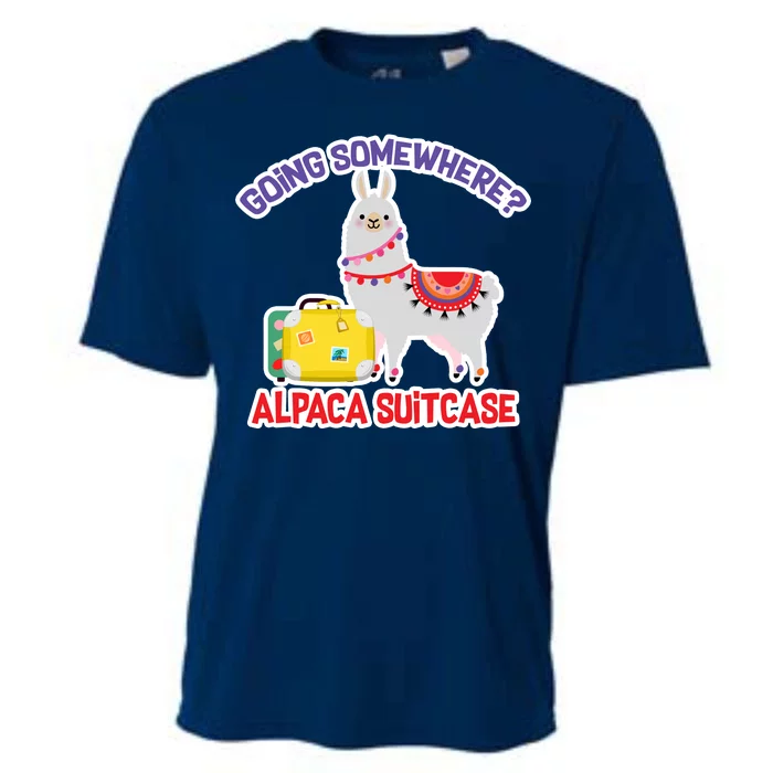 Going Somewhere Alpaca Suitcase Cooling Performance Crew T-Shirt