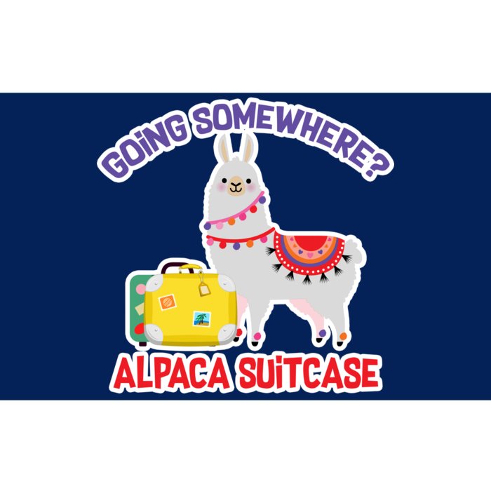 Going Somewhere Alpaca Suitcase Bumper Sticker