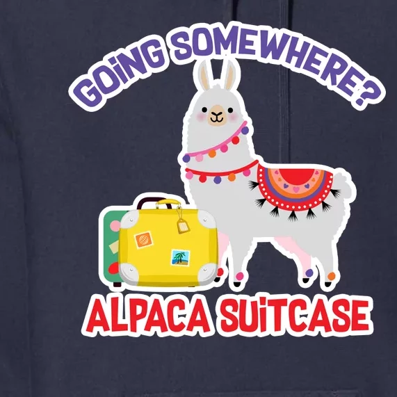 Going Somewhere Alpaca Suitcase Premium Hoodie