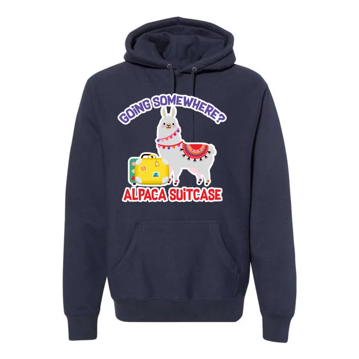 Going Somewhere Alpaca Suitcase Premium Hoodie