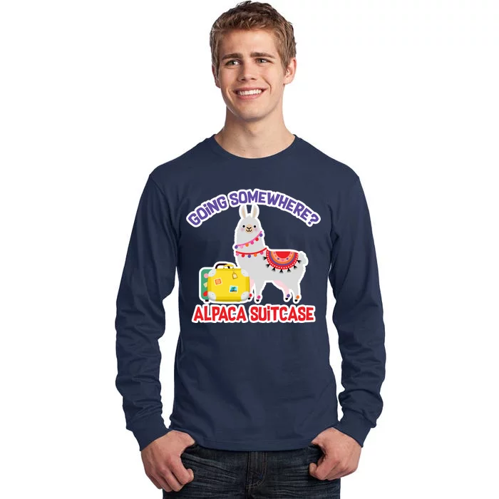 Going Somewhere Alpaca Suitcase Tall Long Sleeve T-Shirt