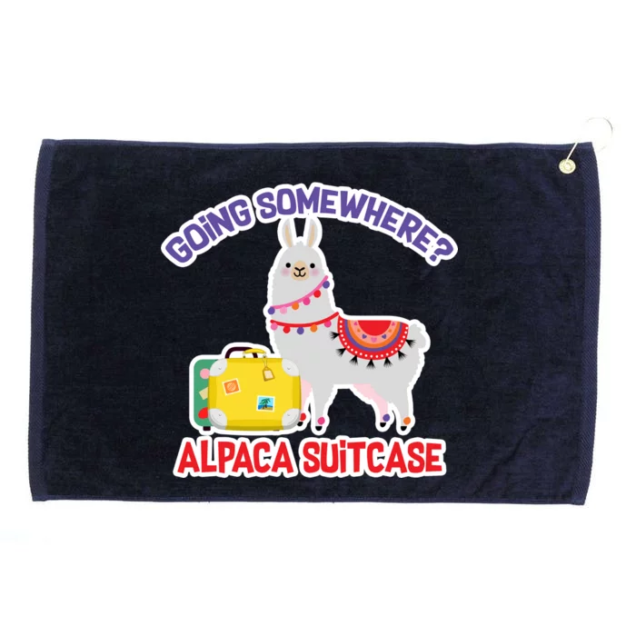 Going Somewhere Alpaca Suitcase Grommeted Golf Towel