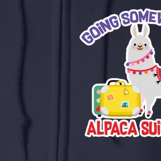 Going Somewhere Alpaca Suitcase Full Zip Hoodie