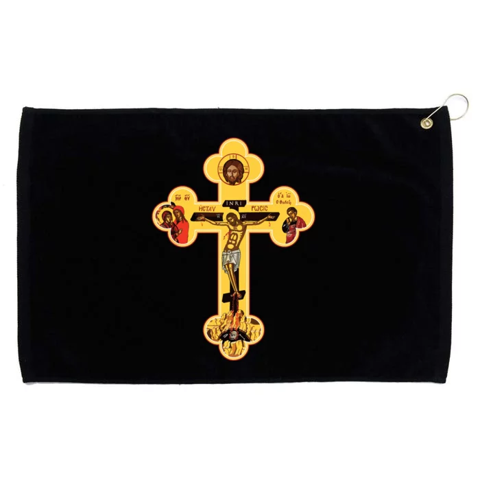 Greek Orthodox Jesus Christ Cross Icon Grommeted Golf Towel