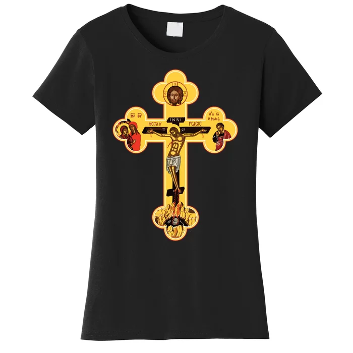 Greek Orthodox Jesus Christ Cross Icon Women's T-Shirt