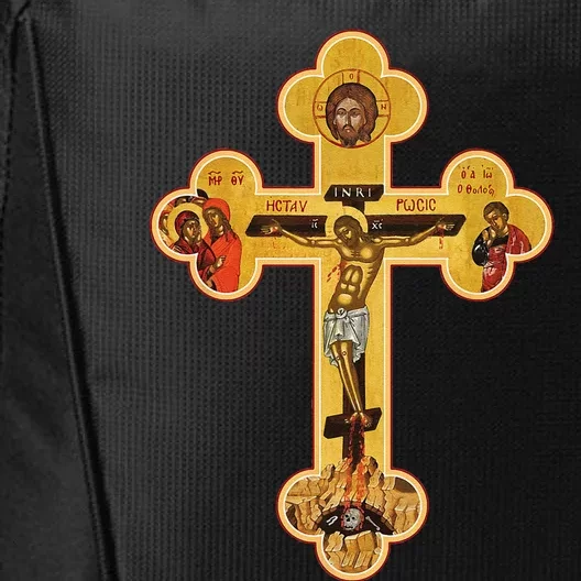 Greek Orthodox Jesus Christ Cross Icon City Backpack