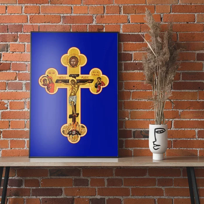 Greek Orthodox Jesus Christ Cross Icon Poster