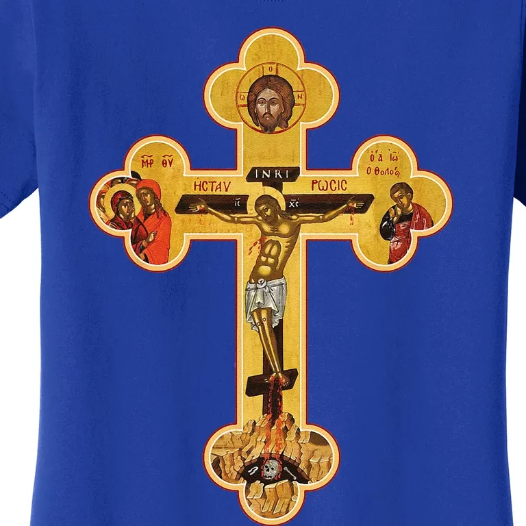 Greek Orthodox Jesus Christ Cross Icon Women's T-Shirt