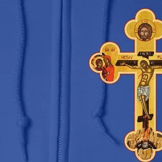 Greek Orthodox Jesus Christ Cross Icon Full Zip Hoodie