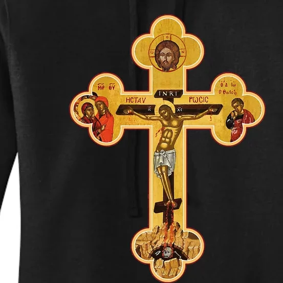 Greek Orthodox Jesus Christ Cross Icon Women's Pullover Hoodie