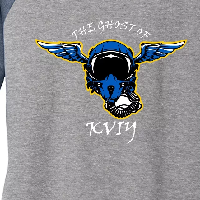 Ghost Of Kyiv Ukraine Fighter Pilot Mask Legend Women's Tri-Blend 3/4-Sleeve Raglan Shirt