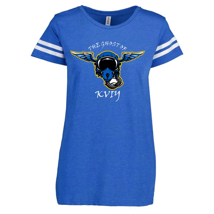 Ghost Of Kyiv Ukraine Fighter Pilot Mask Legend Enza Ladies Jersey Football T-Shirt