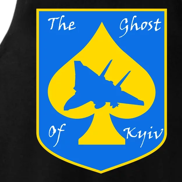 Ghost Of Kyiv Ukraine Fighter Pilot Legend Emblem Ladies Tri-Blend Wicking Tank