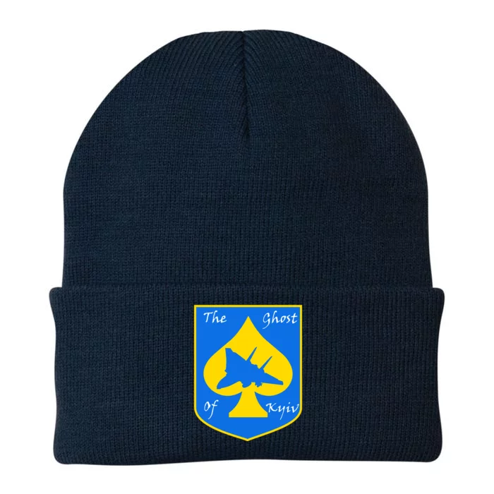 Ghost Of Kyiv Ukraine Fighter Pilot Legend Emblem Knit Cap Winter Beanie