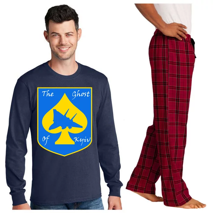 Ghost Of Kyiv Ukraine Fighter Pilot Legend Emblem Long Sleeve Pajama Set