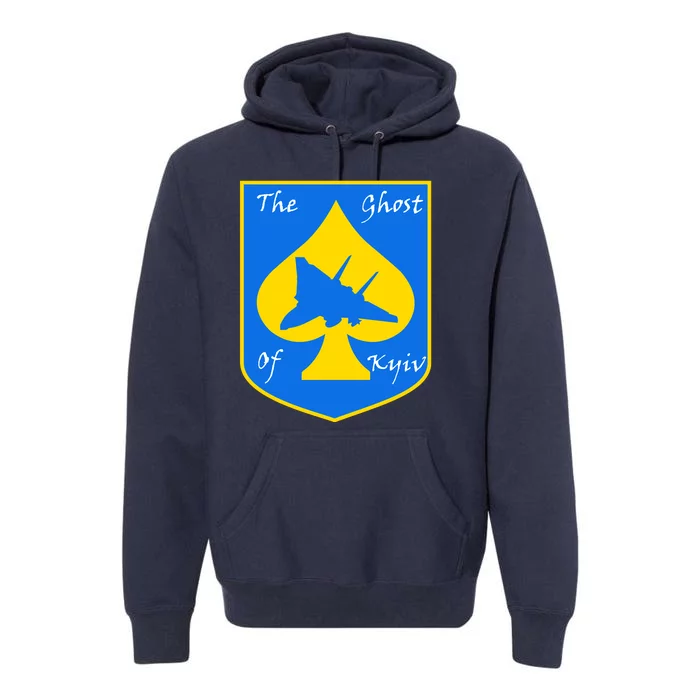 Ghost Of Kyiv Ukraine Fighter Pilot Legend Emblem Premium Hoodie