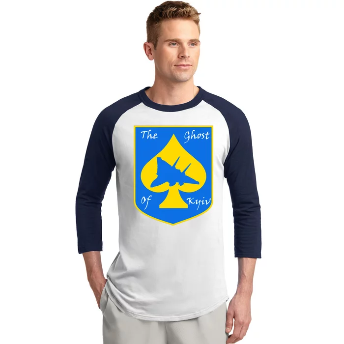 Ghost Of Kyiv Ukraine Fighter Pilot Legend Emblem Baseball Sleeve Shirt