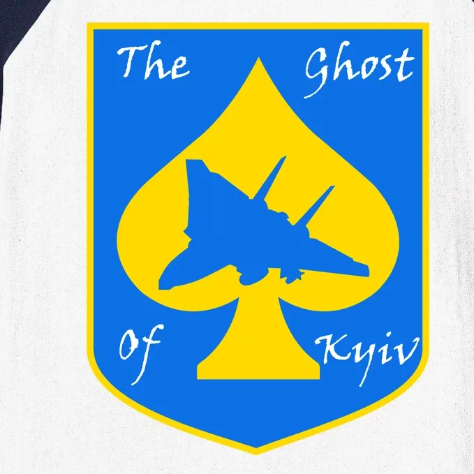 Ghost Of Kyiv Ukraine Fighter Pilot Legend Emblem Baseball Sleeve Shirt