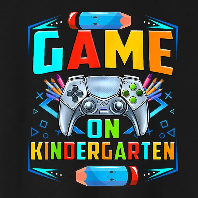 Game On Kindergarten Funny Back To School Video Games Boy Women's Crop Top Tee