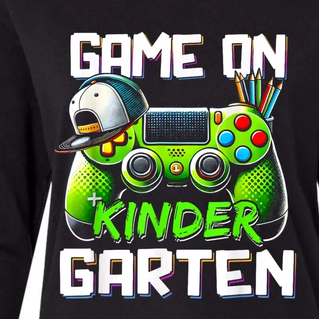 Game On Kindergarten Back To School Funny Gamer Womens Cotton Relaxed Long Sleeve T-Shirt