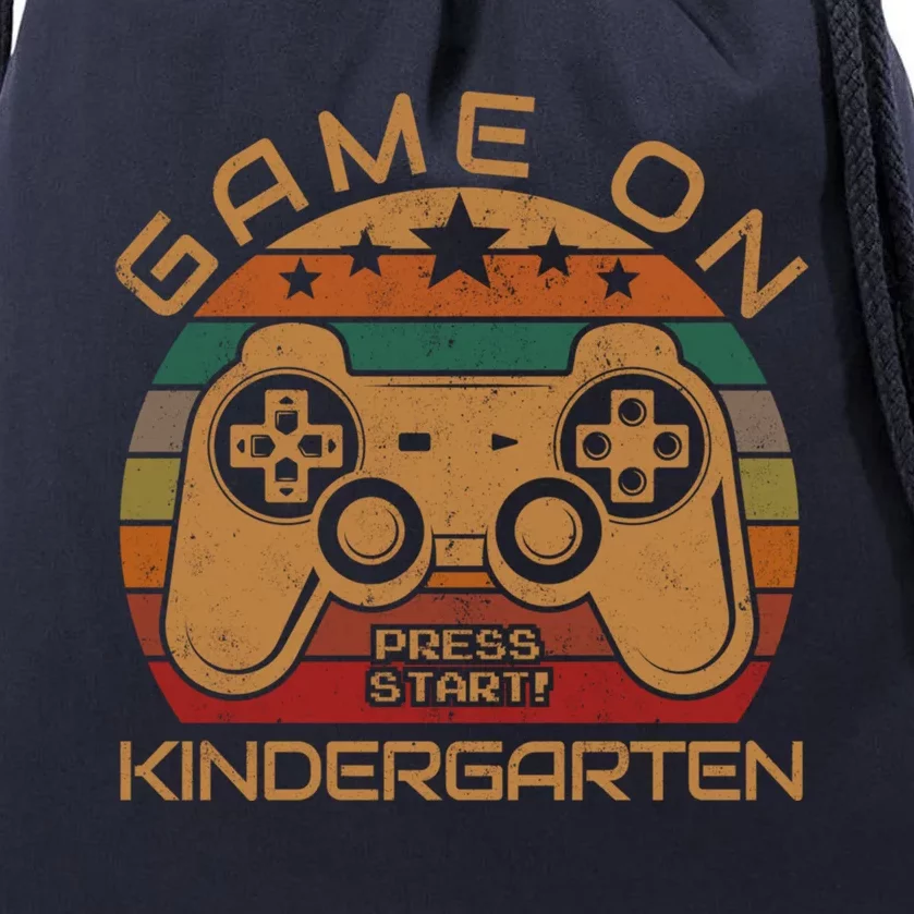 Game On Kindergarten Gamer Gift First Day Of Preschool Funny Gift Drawstring Bag