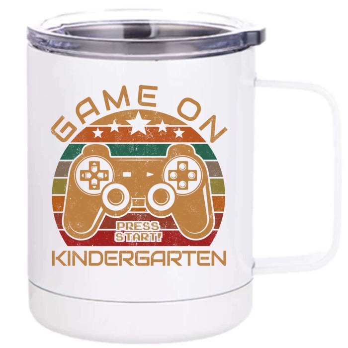 Game On Kindergarten Gamer Gift First Day Of Preschool Funny Gift Front & Back 12oz Stainless Steel Tumbler Cup