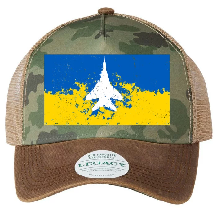 Ghost Of Kyiv Ukraine Flag Legacy Tie Dye Trucker Hat